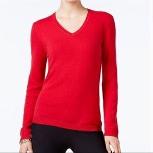 NWT Charter Club Women's V-Neck Cashmere Sweater size small